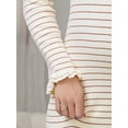 thumbnail image 5 of INSPIRE CHIC Women's Maternity Sweater Dress Stripped Ruffle Winter Warm Stretchy Knit Long Sleeve Maxi Dresses Beige XX-Large, 5 of 6