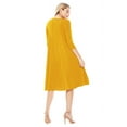 thumbnail image 3 of Moa Collection Women's Basic Round Neck 3/4 Sleeves A-line Casual Maxi Dress, 3 of 4