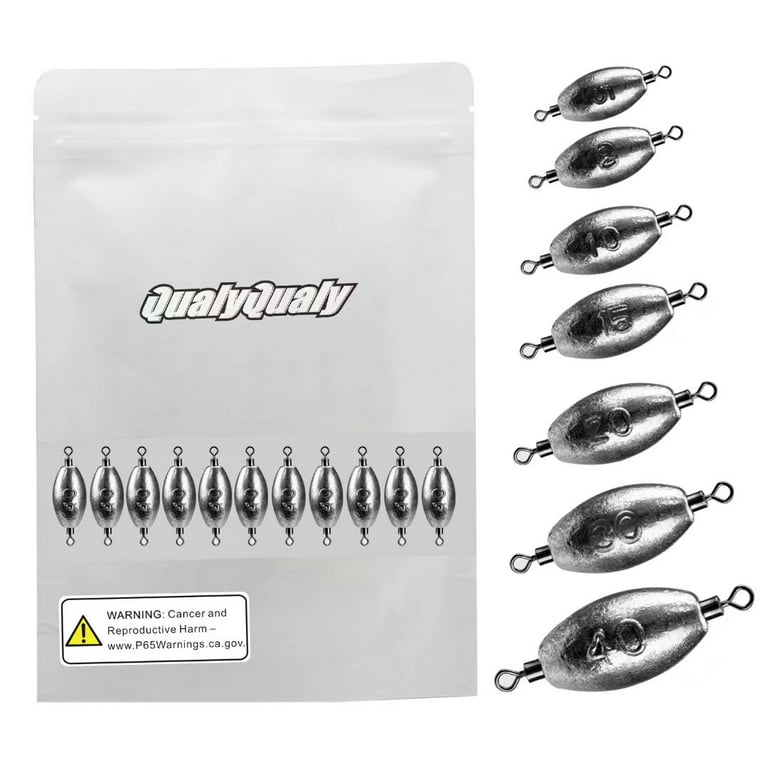 QualyQualy Fishing Weights Inline Weights Trolling Sinkers Swivel Weights  Quick Set Up Fishing Sinker with Inner Swivel Set