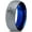 4-Blue Grey Dome Tungsten, variant on Black Metal Tungsten Gamer Custom Mens Gifts Godfather Gift Handmade Ring Memorial Jewelry
