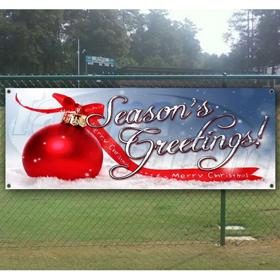Seasons Greetings 13 oz Vinyl Banner With Metal Grommets