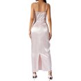 thumbnail image 5 of Qiylii Women's Bodycon Midi Corset Dresses Spaghetti Strap Satin Sleeveless V-Neck Formal Maxi Long Evening Party Dress, 5 of 9