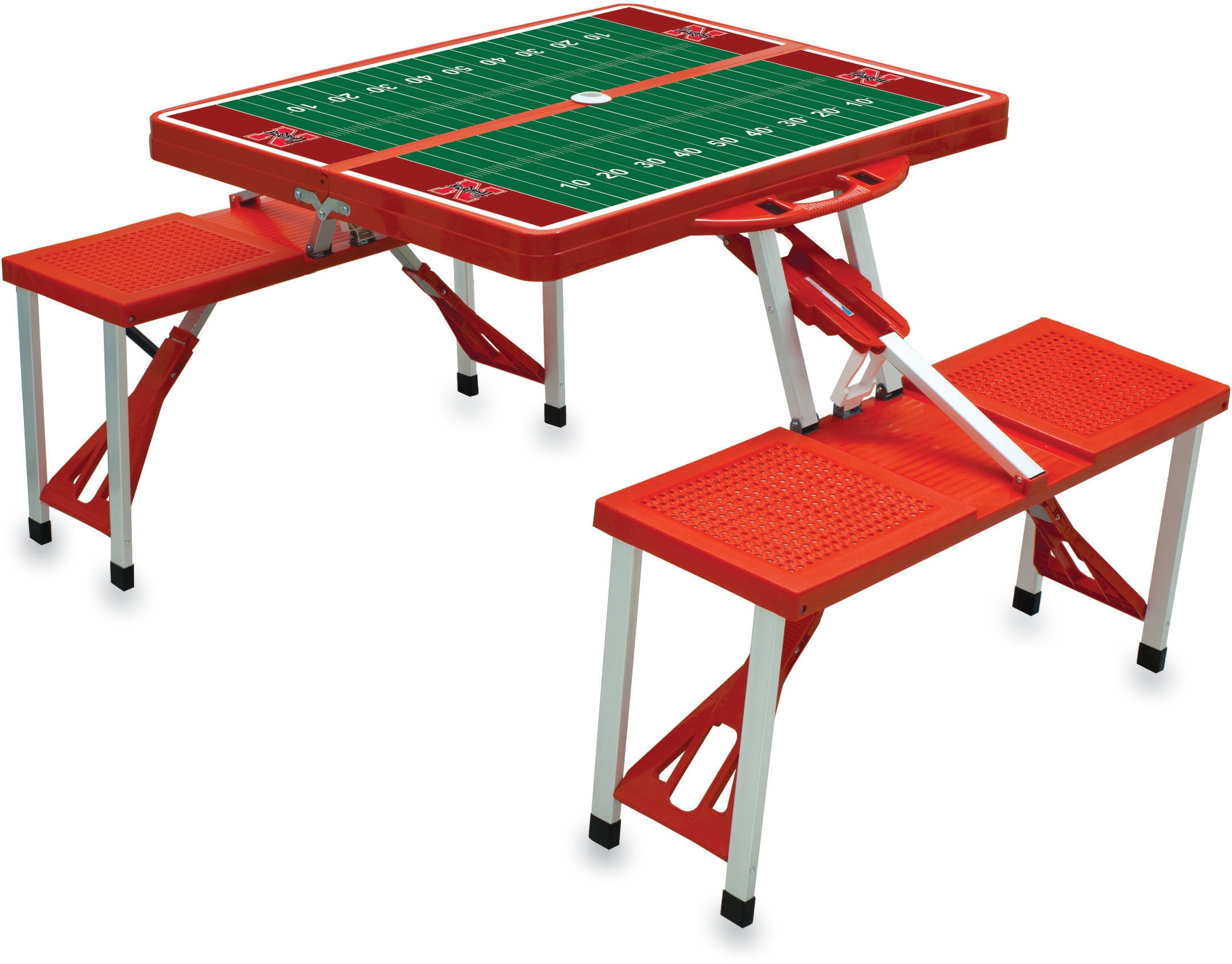 Red Picnic Table Portable Folding Table with Seats, Nebraska Cornhuskers 