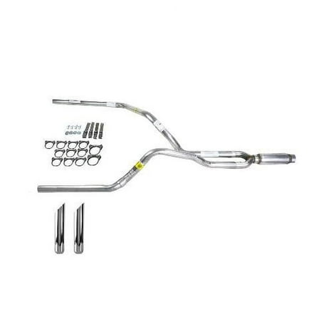 Silverado 07-13 dual exhaust 2.5 pipe Glass Pack muffler SW Tip