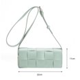thumbnail image 2 of Bolso bandolera tejido de cuero acolchado Bolso bandolera cuadrado pequeño de color sólido para mujer JShteea Para Estrenar, 2 of 8