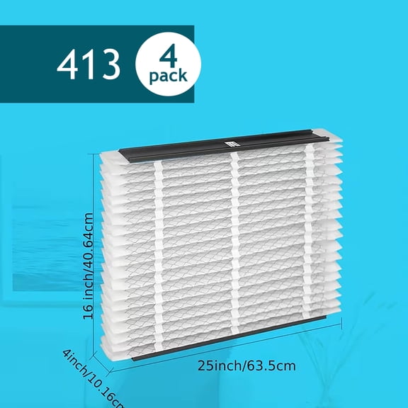 413 Replacement Air Filter 16x25x4 MERV 13 for AprilAire Whole House Air Purifiers(4 pack)