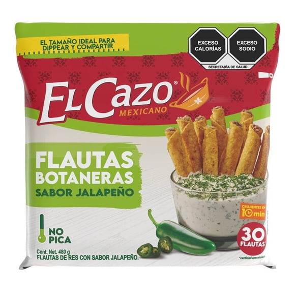 Flautas de res El Cazo 48 botaneras con sabor a jalapeño 480 g