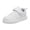 White, variant on PFWOWB Boys Girls Court Sneakers Hook-and-Loop Low-Top Shoes for School and Everyday Wear (Black,4)