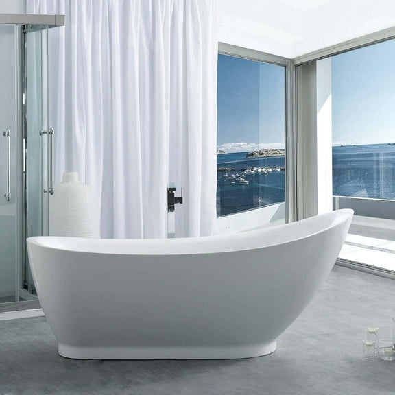 Jamison 71 Inch Acrylic Slipper Freestanding Tub - No Faucet Drillings