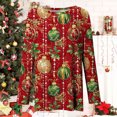 thumbnail image 4 of FDGIU Cute Christmas Graphic Tee for Women, Long Sleeve Crewneck Blouse, Cozy Loose Fit for Holiday Parties, 4 of 5