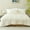 Cream White, variant on Tufted Jacquard Soft Washed Microfiber Duvet Cover Set 2 Pcs(Khaki Twin)