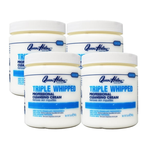 4 Pack - Queen Helene Professional Cleansing Cream, Triple Whipped, Removes Skin Impurities, 15 Oz