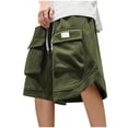 thumbnail image 1 of pstuiky Pantalones cortos deportivos para hombre, Pantalones cortos de trabajo de color liso para hombre, estilo informal, para exteriores, con múltiples bolsillos, cinco cuartos, 1 of 5