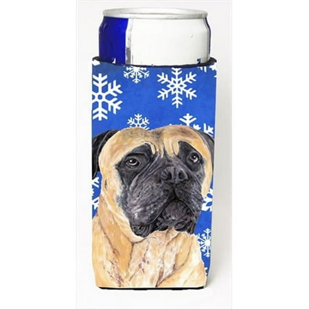 

Mastiff Winter Snowflakes Holiday Michelob Ultra bottle sleeves For Slim Cans