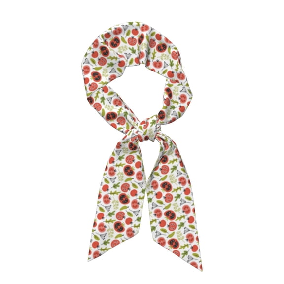 Xecao Tomatoes Pattern Large Satin Head Scarf - Satin Hair Scarves Silk Bandana Scarf Headscarf Silk Feeling Scarf for Women
