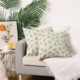 thumbnail image 6 of Unique Bargains Spandex Soft Home Decor Throw Decorative Pillow Covers (2 Count) Small Green Leaves 16" x 16", 6 of 6