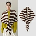 thumbnail image 2 of AKOEE Flannel Shawl Wraps Women Trendy Striped Plush Warm Knit Poncho Cape Soft Wraps for Office Travel Party (One Size, A), 2 of 5