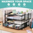 thumbnail image 3 of Livhil Desktop Organizer 4-Tier Desk Organizers Sets and Storage, File Organizers for Desk Drawer Organizer, Paper Organizer for Desk (Black), 3 of 8