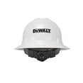 thumbnail image 1 of Casco DEWALT de ala completa con cierre de trinquete de 6 puntos, color blanco, 1 of 1