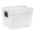 IRIS45 Quart Plastic Storage Container Bin with Latching Lid, Clear, 4