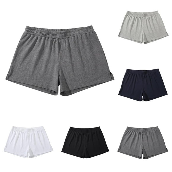 VBTAPA Prime Today Clearance! Mens Cotton Running Shorts Elastic Waist Botty Shorts Bottoms Lightweight Breathable Gym Athletic Training Workout Shorts Dark Gray M