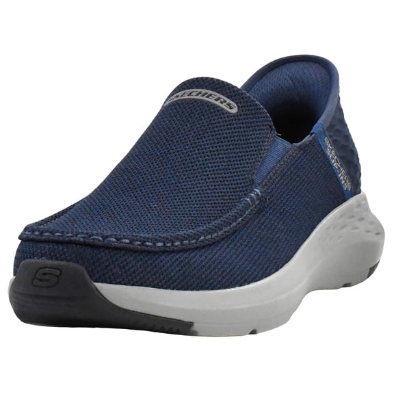 Skechers Parson Ralven Slip on Shoes for Men, Hands-Free Casual Shoes with Cushioned Memory Foam Insole, Round Toe, Mid Heel
