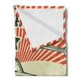 thumbnail image 2 of Cars Soft Flannel Fleece Throw Blanket, Retro Car and Garage Advertising Poster Style Picture with Grunge Effects 1960s, Cozy Plush for Indoor and Outdoor Use, 50" x 70", Emerald Orange, by Ambesonne, 2 of 5