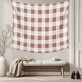 thumbnail image 5 of Brown Checkered Large Tapestry for Bedroom Wall Hanging Tapestry, Farmhouse Buffalo Plaid Ceiling Backdrop Tapestries Poster Blanket Wall Decor for Teens Room Living Room Dorm 85" x 90", 5 of 8