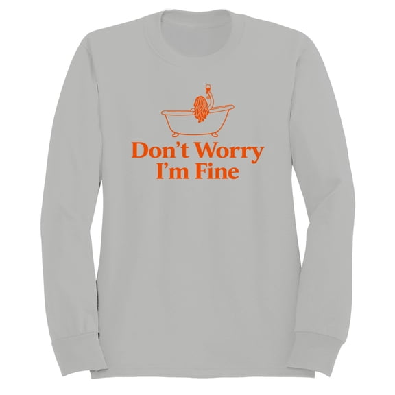Smartprints Don't Worry I'm Fine Bathtub Humor Women's Sweatshirt Ash, Cotton, S