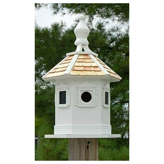 Enchantment House - White - Decorative Houses for Outside - Large Wooden Birdhouse Design - Ideal for Outdoors - Easy to Hang - Perfect Birdhouses for Gardens & Backyards