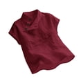 thumbnail image 6 of Womens Summer Tops Tshirts Cotton Linen High Neck Cap Sleeve Shirt Fashion Casual Cotton Linen Blouses Tops on Sale, 6 of 6