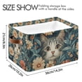 thumbnail image 4 of Yayeee 2 Pack Canvas Storage Basket with Handles for Shelves Fabric Bins Closet Organizer, Flowers Cat, 4 of 8