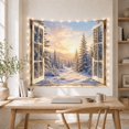 thumbnail image 5 of Snowy Pine Forest Beyond an Open Window, Peaceful Digital Art for Nature Lovers, Winter Landscape Decor, Christmas Gift, Tapestry Wall Hanging for Bedroom and Living Room, 5 of 7