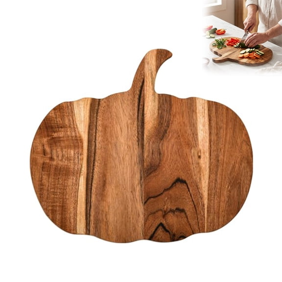 Halloween Pumpkin Shaped Cutting Board, Wooden Halloween Kitchen Decor, Fall Serving Board, 12 x 13 Inch Charcuterie Board