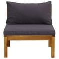 thumbnail image 4 of vidaXL 3 Piece Patio Lounge Set with Dark Gray Cushions Acacia Wood, 4 of 12