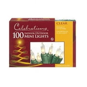 Celebrations Mini Light Set, 22.5' Length, 100 Clear Lights per string, Indoor/Outdoor Use