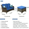 thumbnail image 2 of Ovios Outdoor Patio Furniture Set on Sale 3 Pieces, Wicker Patio Sectional Furniture Set, PE Rattan Seating Group with Ottoman for Backyard, 2 of 6