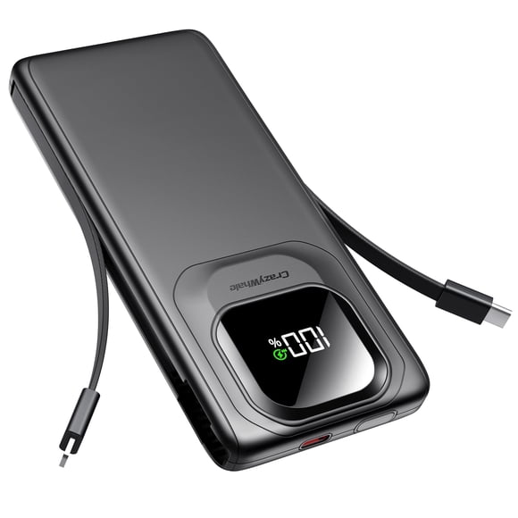 Cargador portátil Power Bank de 10000 mAh con cables integrados