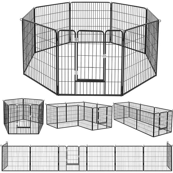 Vitesse Bold 24''/30''/40'' Height Metal Dog Playpen for Outdoor,Puppy,Yard