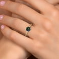 thumbnail image 4 of Gem Stone King 14K Two Tone Gold Green Mystic Topaz and Lab Grown Diamond Engagement Ring for Women | 1.46 Cttw | Round 7MM | Gemstone November Birthstone | Size 7, 4 of 6