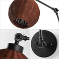 thumbnail image 5 of JONATHAN Y Lyla 22" 1-Light Mid-Century Vintage Rattan Globe Swing Arm LED Sconce, Dark Brown/Black, 5 of 11