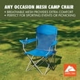 Ozark Trail Mesh Quad Folding Camp Chair with Carry Bag, Blue