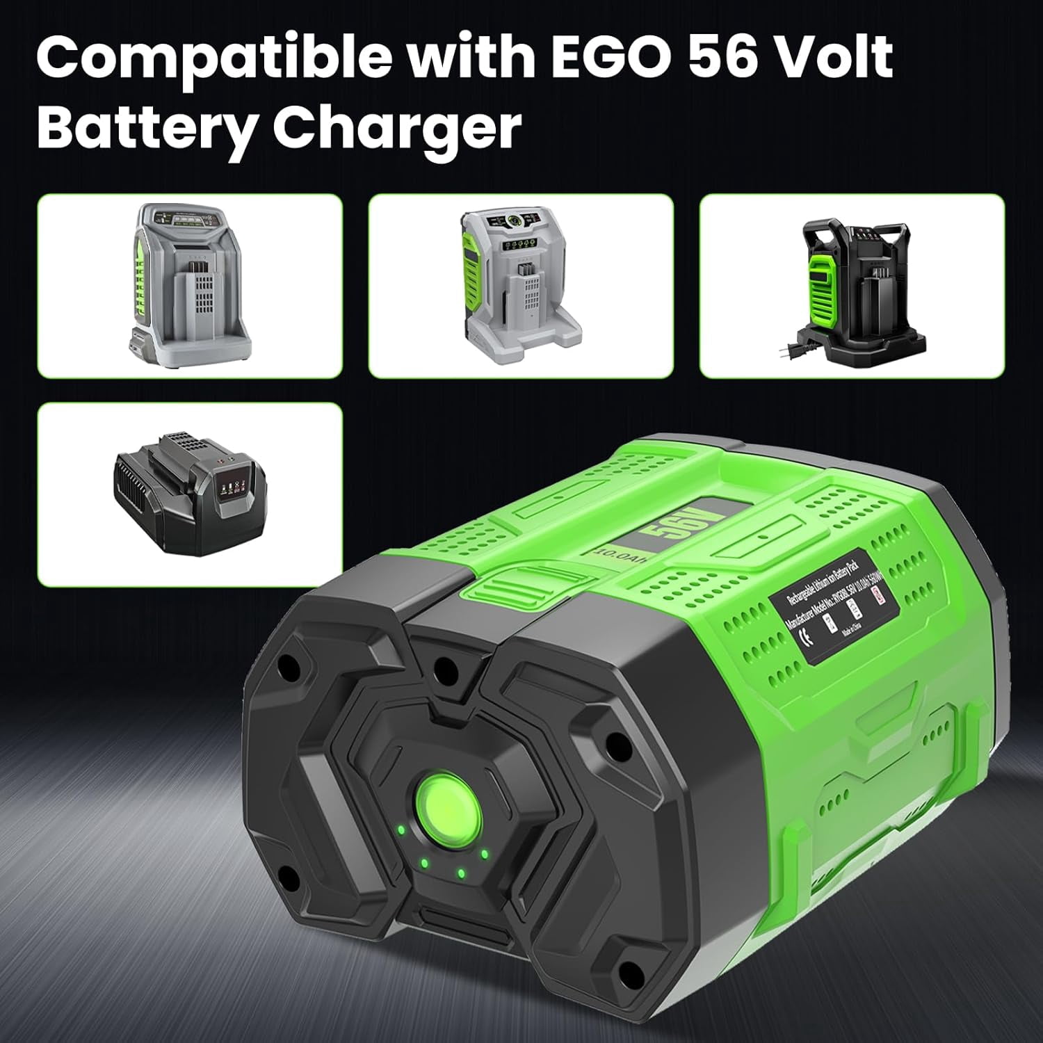 4Packs 10000mAh 56V Replacement for EGO Battery 10Ah Lithium BA1400T BA2800T BA4200T BA5600T Compatible with EGO 56 Volt Cordless Power Tools