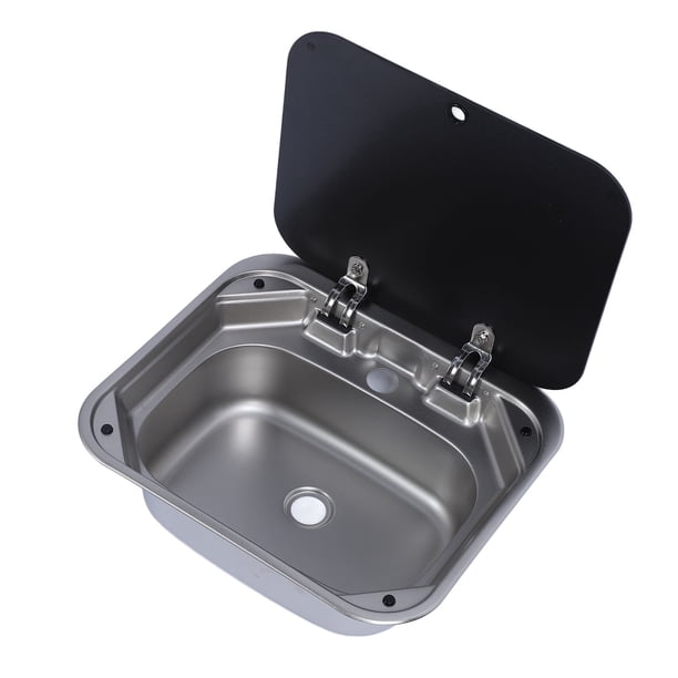 Lavabo Para RV, Fregadero De Acero Inoxidable Cuadrado De Acero Inoxidable 304 Con Tapones Antiobstrucción Y Sellado Para Autocaravanas Para Yates Para RV
