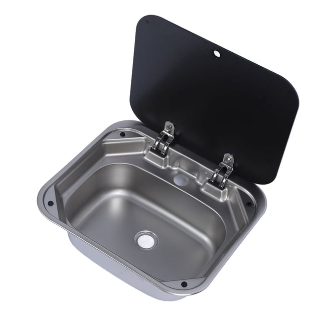 Lavabo Para RV, Fregadero De Acero Inoxidable Cuadrado De Acero Inoxidable 304 Con Tapones Antiobstrucción Y Sellado Para Autocaravanas Para Yates Para RV