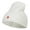 White, variant on Mini Fire Embroidered Short Beanie - White OSFM