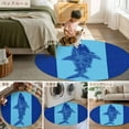 thumbnail image 6 of Aqua Navy Blue Shark 8ft Round Rug, Summer Beach Coastal Modern Art Non-Skid Rubber Backing Large Area Rugs - Living Room Bedroom Home Office, Indoor Floor Mat Carpets Washable Rug, 6 of 9
