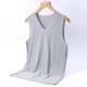 thumbnail image 4 of pstuiky Camiseta sin mangas para hombre, Camiseta deportiva informal de color liso para hombre, holgada, sin costuras, elástica, con cuello redondo Camisas de hombre xxxl, 4 of 5