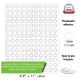 thumbnail image 2 of Royal Green 1/2 " Round Color-Coding Labels Printing Sticker Paper - Value Pack White Dot Labels Matte Finish with Template Included!  25 Sticker Sheets - 3850 Pack, 2 of 6