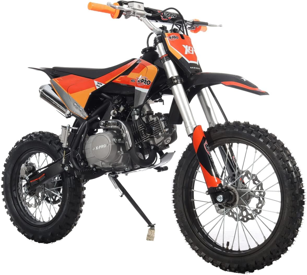 X-Pro Brand New X9 125cc Pit Dirt Bike with 4-Speed Manual Transmission Kick Start 17"/14" Tires